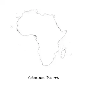 Desenho para colorir de mapa da África