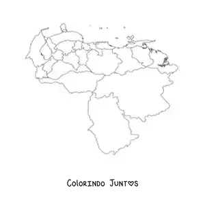 Desenho para colorir de mapa político da Venezuela
