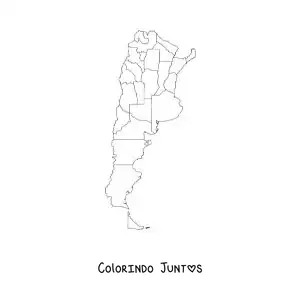 Desenho para colorir de mapa político da Argentina