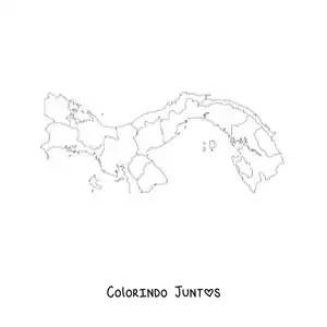 Desenho para colorir de mapa político do Panamá