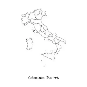 Desenho para colorir de mapa político da Itália