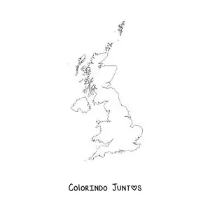 Desenho para colorir de mapa político do Reino Unido