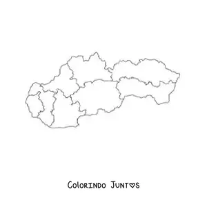 Desenho para colorir de mapa político da Eslováquia