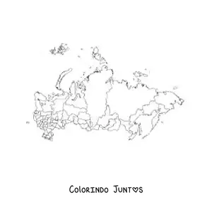 Desenho para colorir de mapa político da Rússia
