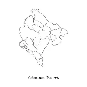 Desenho para colorir de mapa político de Montenegro