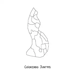 Desenho para colorir de mapa político de Liechtenstein
