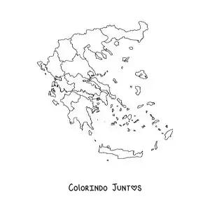Desenho para colorir de mapa político da Grécia