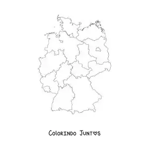 Desenho para colorir de mapa político da Alemanha