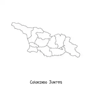 Desenho para colorir de mapa político da Geórgia