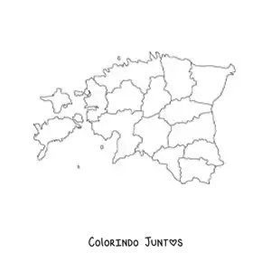 Desenho para colorir de mapa político da Estônia