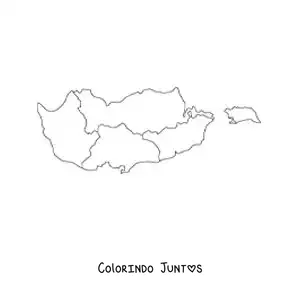 Desenho para colorir de mapa político do Chipre