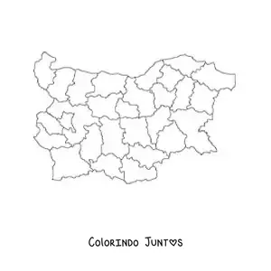 Desenho para colorir de mapa político da Bulgária