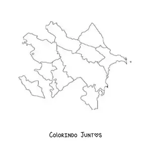 Desenho para colorir de mapa político do Azerbaijão
