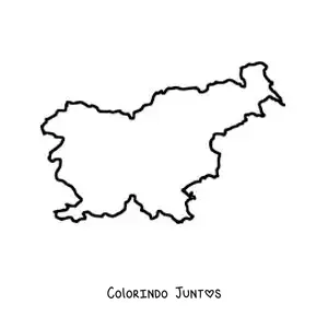 Desenho para colorir de mapa da Eslovênia