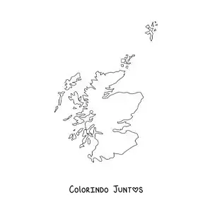 Desenho para colorir de mapa político da Escócia