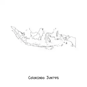 Desenho para colorir de mapa político da Indonésia
