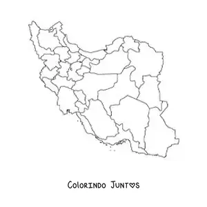 Desenho para colorir de mapa político do Irã