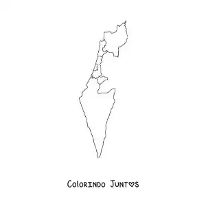 Desenho para colorir de mapa político de Israel