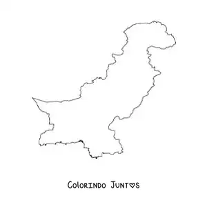 Desenho para colorir de mapa político do Paquistão