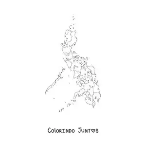 Desenho para colorir de mapa político das Filipinas