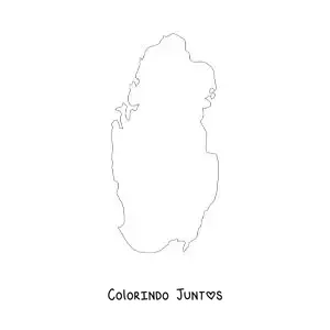 Desenho para colorir de mapa político do Catar