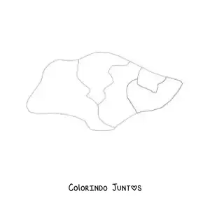 Desenho para colorir de mapa político de Singapura