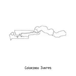 Desenho para colorir de mapa político da Gâmbia