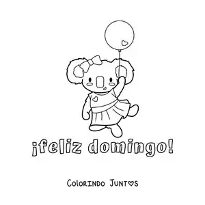 Desenho para colorir de feliz domingo com um coala animado