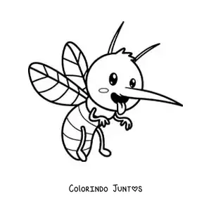 Desenho para colorir de um mosquito da dengue animado