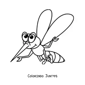 Desenho para colorir de um pernilongo em desenho animado