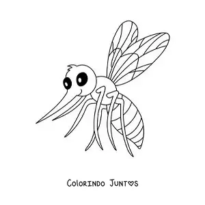 Desenho para colorir de um mosquito animado