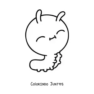 Desenho para colorir de uma lagarta kawaii