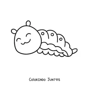 Desenho para colorir de uma lagarta sorridente