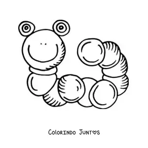 Desenho para colorir de uma lagarta infantil