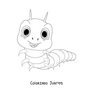 Desenho para colorir de uma lagarta animada