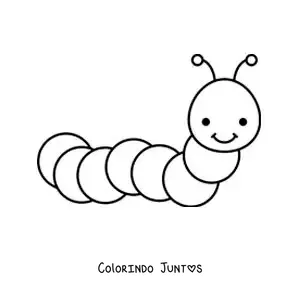 Desenho para colorir de uma lagarta infantil fácil