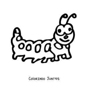 Desenho para colorir de uma lagarta em desenho animado