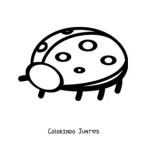 Desenho para colorir de uma joaninha fácil