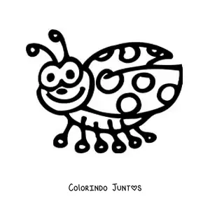Desenho para colorir de uma joaninha infantil