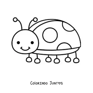 Desenho para colorir de uma joaninha infantil