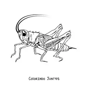 Desenho para colorir de um grilo realista