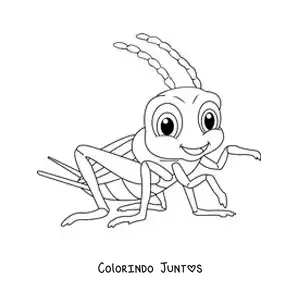 Desenho para colorir de um grilo animado