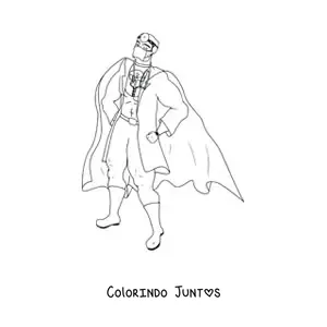 Desenho para colorir de um medico vestido de super-heroi
