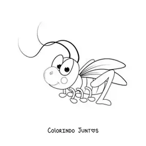 Desenho para colorir de um gafanhoto animado