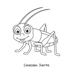 Desenho para colorir de um grilo em desenho animado