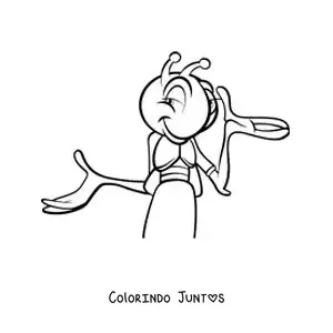 Desenho para colorir de um grilo animado em desenho animado