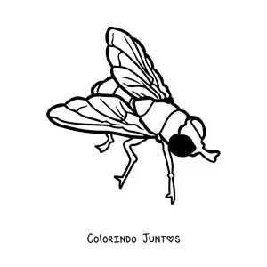 Desenho para colorir de uma mosca grande fácil