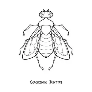 Desenho para colorir de uma mosca realista