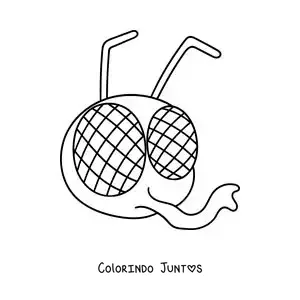 Desenho para colorir do rosto de uma mosca