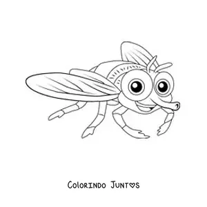 Desenho para colorir de uma mosca animada infantil